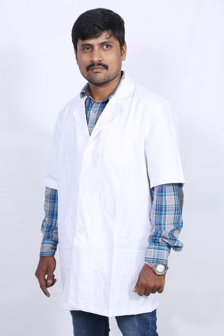 Doctor Coat Half Sleeves Long- White