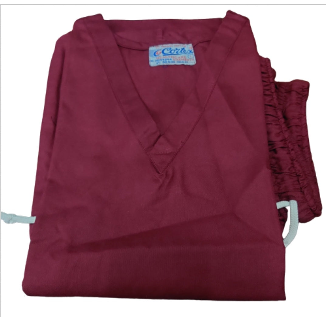 Scrub suit ( maroon v neck )