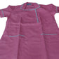 Ward nurse pant shirt ( dark pink ) zip model