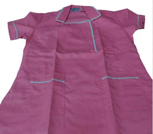 Ward nurse pant shirt ( dark pink ) zip model